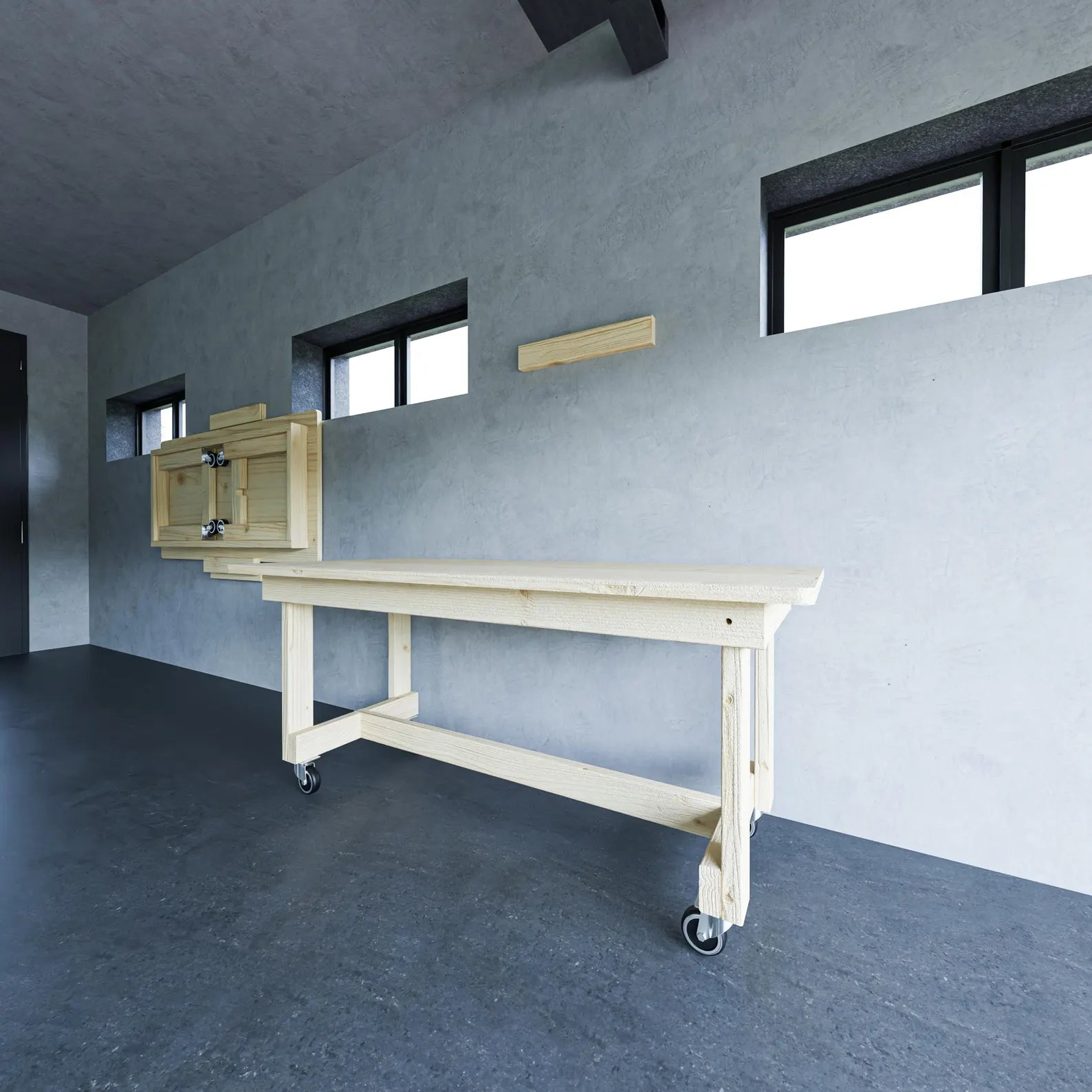 The Wall That Becomes a Workbench  A Folding Workbench Build Plan