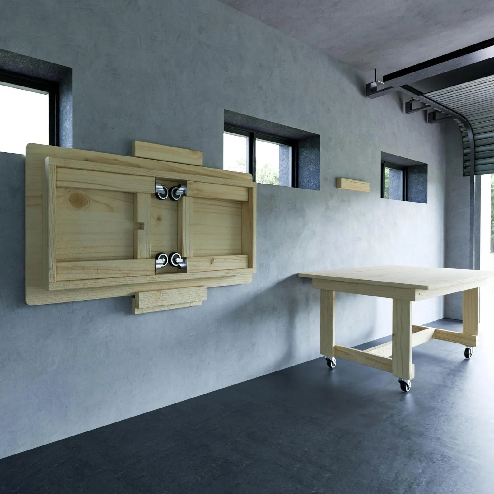 The Wall That Becomes a Workbench  A Folding Workbench Build Plan