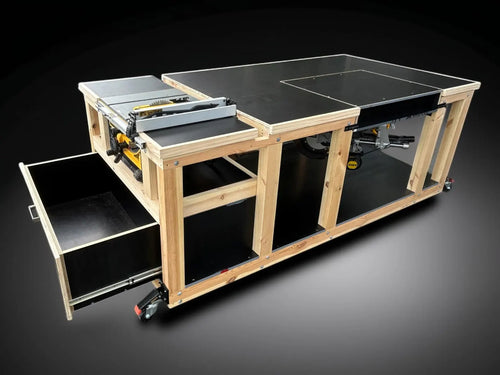 Fliptop Workbench DIY Plan — Mitre Saw + Table Saw Combo (+ 2 FREE Bonus Plans)